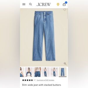 NWT J. Crew stacked button Jean size 27